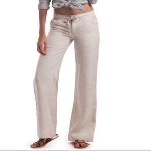 Island Company 100% Linen Relaxed Linen Pants Off White Cream Size Medium.